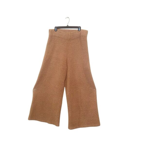 Skims Sherpa Teddy Cropped Tank Top And Pants 2Piece Lounge Set Tan 2XL - Picture 6 of 14